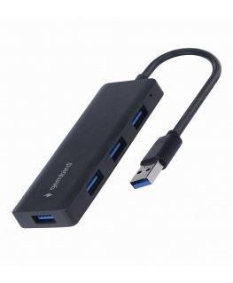 Gembird UHB-U3P4-03 dokstacija Vadu USB 3.2 Gen 1 (3.1 Gen 1) Type-A Melns