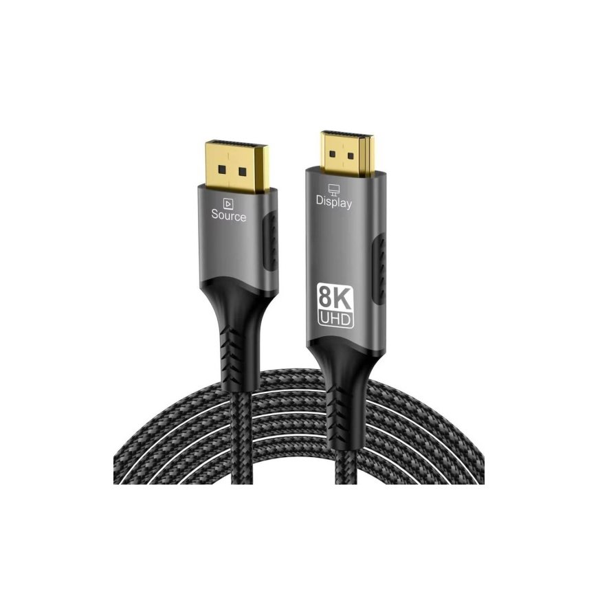 PremiumCord DisplayPort 1.4 uz HDMI2.1 kabelis 8K@60Hz, 4K@144Hz, 2m – 2