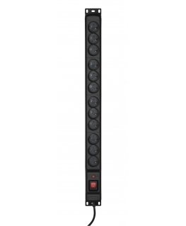 Activejet COMBO 12 kištukinių lizdų maitinimo juosta 1,5m juoda