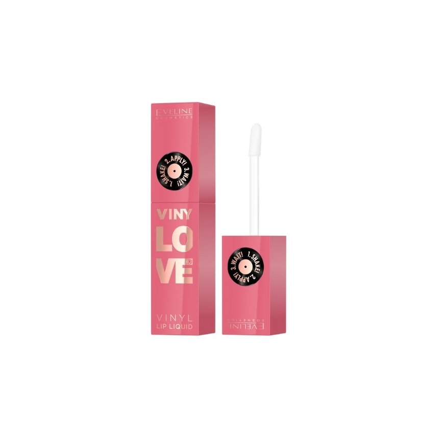 Eveline Cosmetics "VinyLove" long-lasting liquid lipstick with a vinyl effect, 05 Rosy, 4 ml