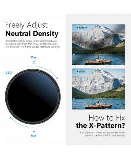 Fotoaparaadi filter - K&F Concept 2-ühes CPL ND2-ND32 fader 67mm