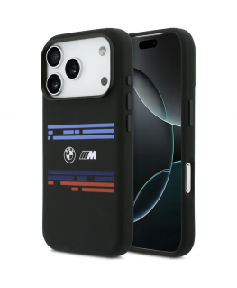 BMW M Silicon Horizontal Line MagSafe Case for iPhone 17 Pro Bla