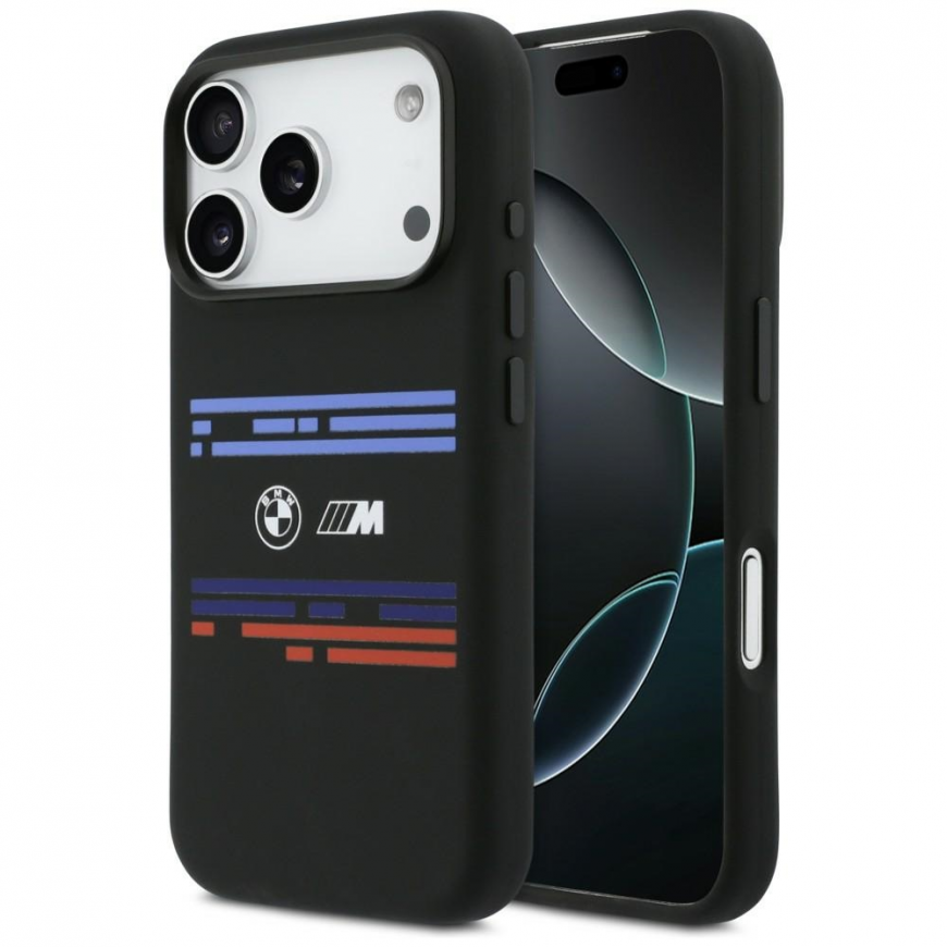 BMW M Silicon Horizontal Line MagSafe Case for iPhone 17 Pro Bla