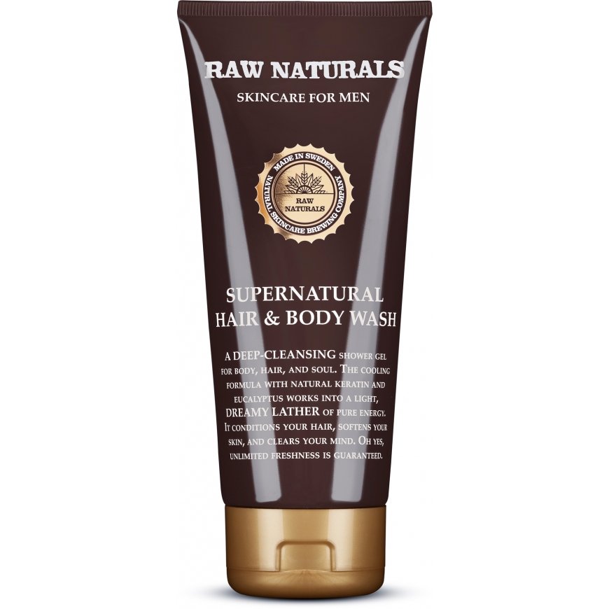 Raw Naturals, Supernatural, 100% vegan, Juukse šampoon, Konditsioneer ja Duši geel 3-In-1, 200 ml – 2
