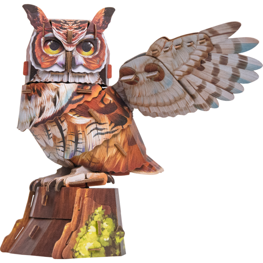 MAKEBUG 3D paperiinen palapeli Suuri sarvikuonopöllö, MB-D-0059