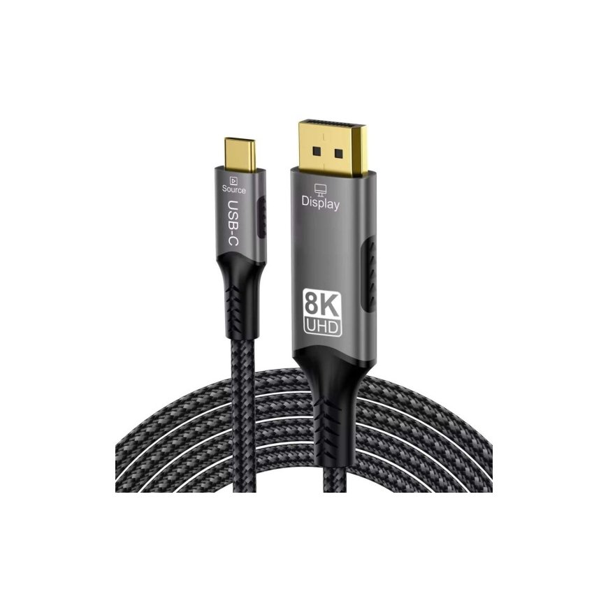 PremiumCord USB-C to DisplayPort DP1.4 -kaapeli 8K@60Hz ja 4K@120Hz, 2m – 2