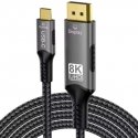 PremiumCord USB-C to DisplayPort DP1.4 -kaapeli 8K@60Hz ja 4K@120Hz, 2m PremiumCord USB-C to DisplayPort DP1.4 -kaapeli 8K@60Hz ja 4K@120Hz, 2m