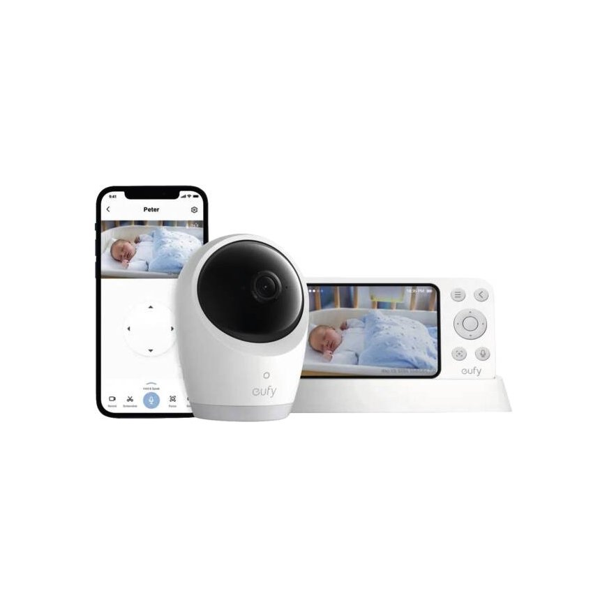 Eufy Baby Monitor E21 Melns, Balts