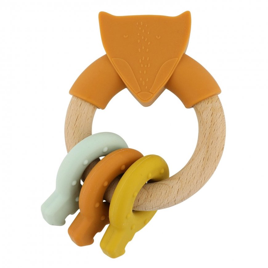 Skip Hop Puinen purulelu setti silikonisilla avaimilla, Fox – 2
