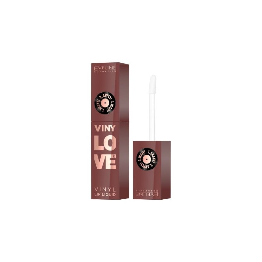 Eveline Cosmetics „VinyLove“ ilgai išliekantys skysti lūpų dažai su vinilo efektu, 07 Nudy, 4 ml