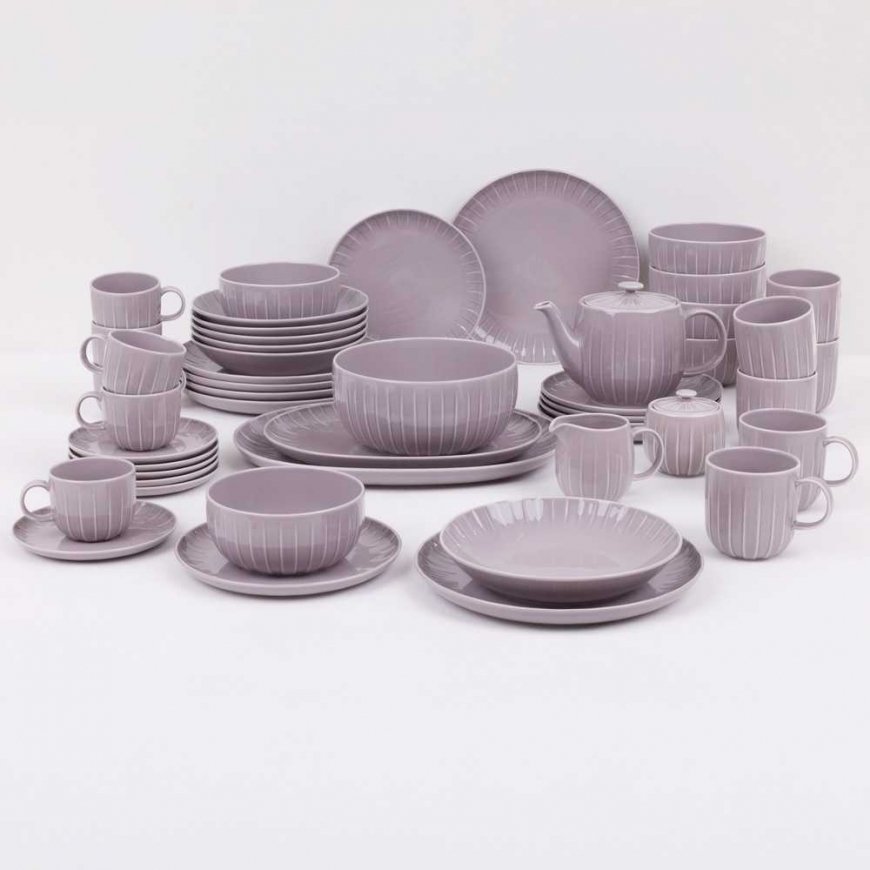 Line 48-piece gray AMBITION dinner and coffee set for 6 people