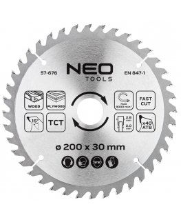 Neo Tools Circular Saw Blade, Widia, 200 x 30 mm, 60 teeth