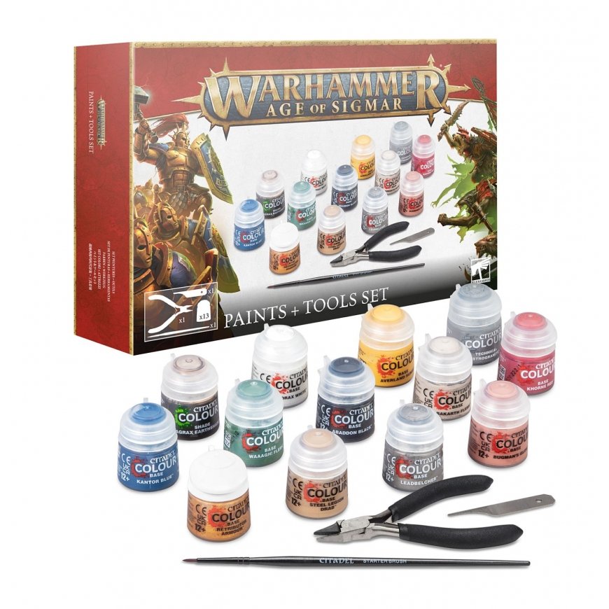 Games Workshop Warhammer Age of Sigmar: Paints + Tools Set – 2