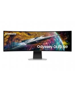 Samsung G95SC monitori 124,5 cm (49") 5120 x 1440 pikseļi Dual QHD OLED Sudrabs