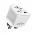 SBS TEADAPTUKWORLD elektriskās kontaktdakšas adapters D tips (UK) Universāls Balts