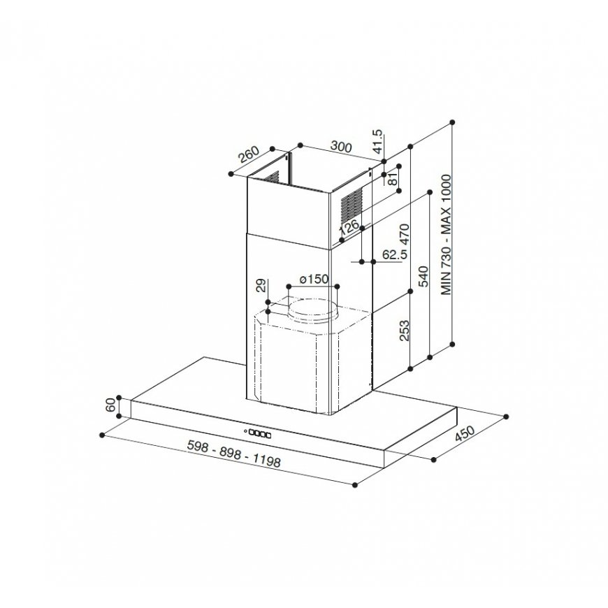 FABER S.p.A. Stilo Comfort X A60 Настенный монтаж Нержавеющая сталь 690 m³/h – 2