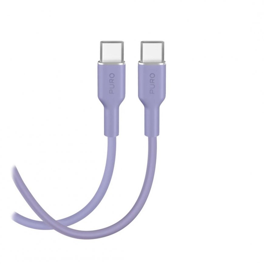 Puro Soft USB-C/USB-C 1.5m laidas, mėlynas – 2
