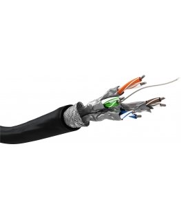 Goobay CAT 6 outdoor network cable, S/FTP (PiMF), black, 100m