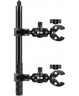 PULUZ Motorcycle/Bicycle Holder with Two Clamps and 150 cm Selfie Stick