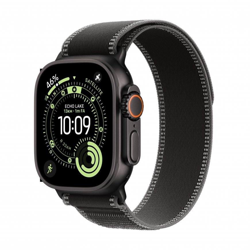 Apple Watch Ultra 3 OLED 49 mm Digitaalinen 422 x 514 pikseliä Kosketusnäyttö 5G musta Wi-Fi GPS (sa