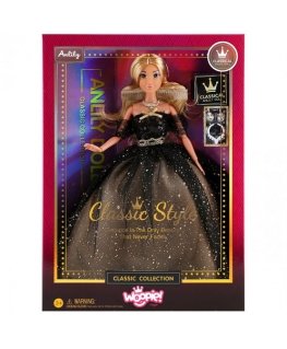 Doll Lili with Long Black Dress WOOPIE ROYAL 30 cm