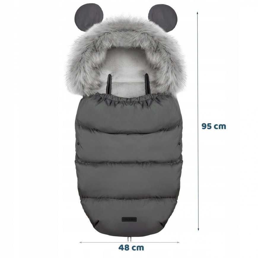 Elmi Ricokids sleeping bag for stroller and sled - dark gray color