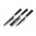 Samura SUPER 5 Rinkinyje 3vnt. peiliai Utility 162mm / Nakiri 168mm / Santoku 182mm AUS 10 Damasko terasest 60 HRC (5 kihti) Samura SUPER 5 Rinkinyje 3vnt. peiliai Utility 162mm / Nakiri 168mm / Santoku 182mm AUS 10 Damasko terasest 60 HRC (5 kihti)