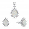 Brilio Silver Brilio Silver Gorgeous Opal Jewelry Set SET244W (earrings, pendant) Brilio Silver Brilio Silver Gorgeous Opal Jewelry Set SET244W (earrings, pendant)