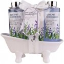 Accentra vonios rinkinys LAVANDA keraminiame vonios kairelyje