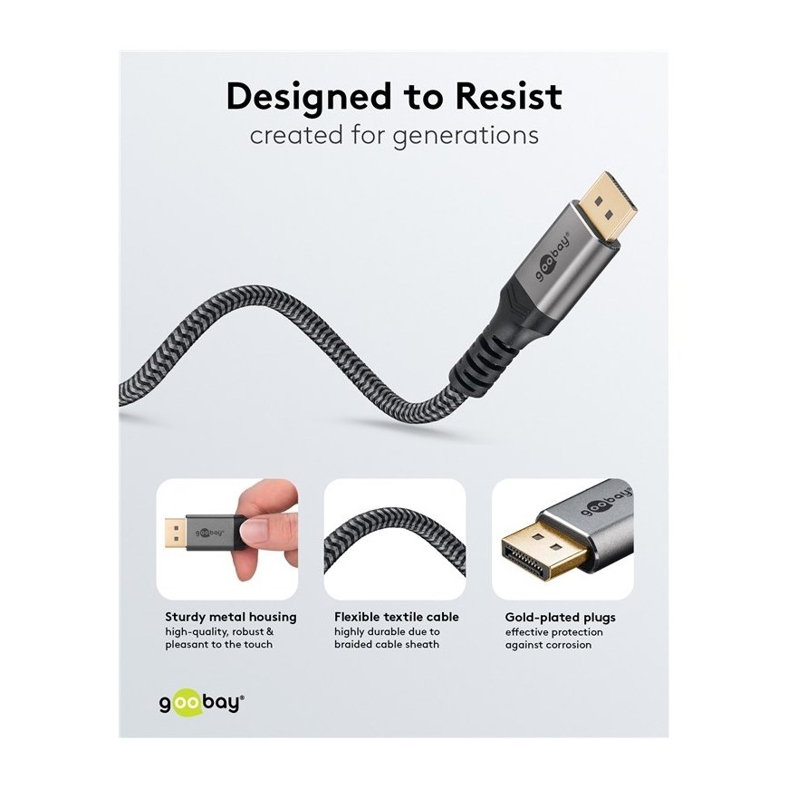 Goobay 75686 DisplayPort-kaabel 3 m Must – 3