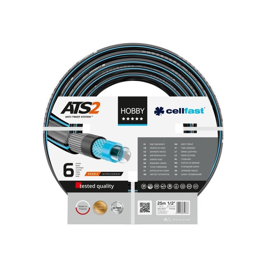 CELLFAST HOBBY ATS2 шланг для полива 25 m Наземный Черный