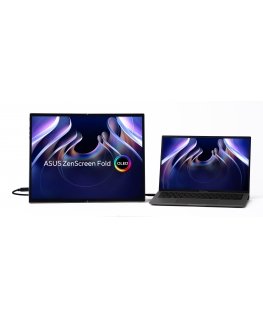 ASUS ZenScreen Fold OLED MQ17QH tietokoneen litteä näyttö 43,9 cm (17.3") 2560 x 1920 pikseliä Quad HD Hopea