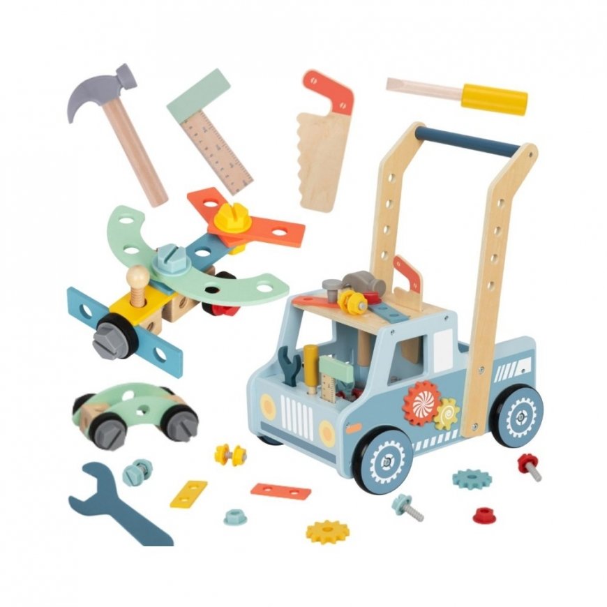 Tooky Toys TOOKY TOY Puitpuitav Puust Tõukerattale Läbipaistvuse Mini Töökoda STEM – 2
