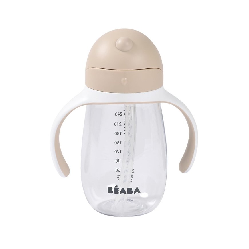 BEABA BOTTLE WITH STRAW, 300 ML, CLAY