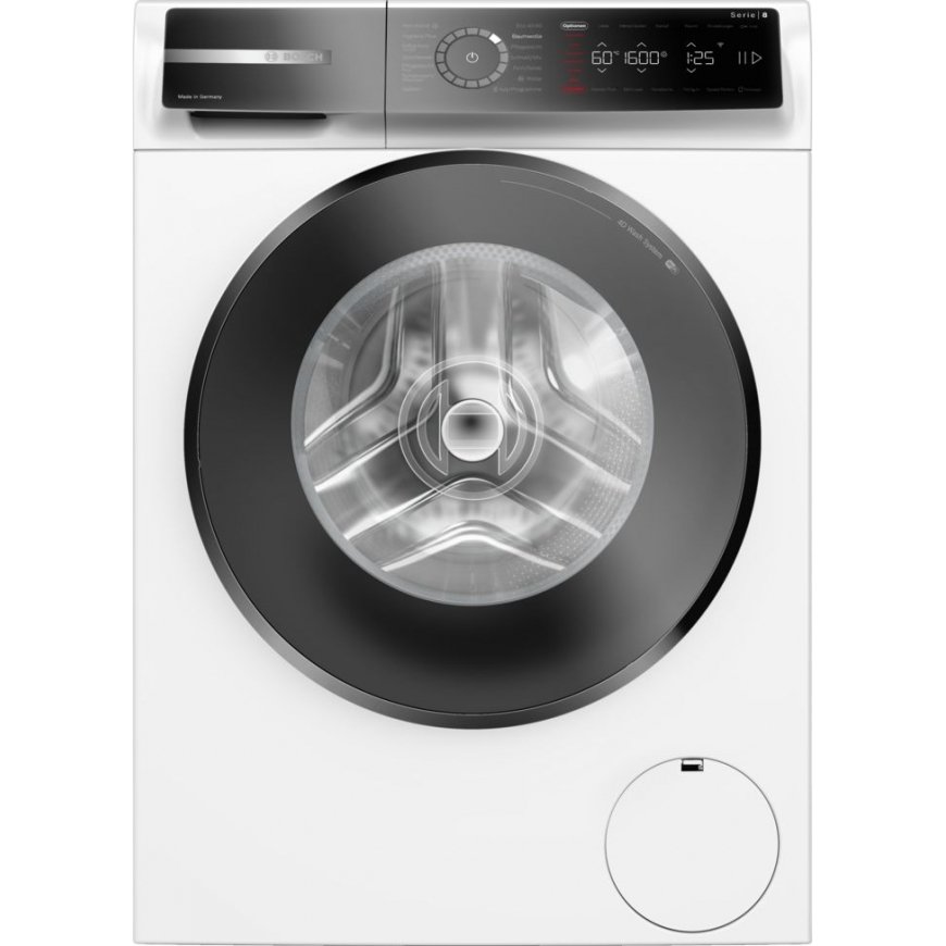 Bosch Serie 8 WGB256041 pesumasin Eest täidetav 10 kg 1600 RPM Must, Valge
