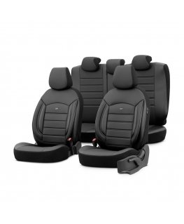Complete set of car seat covers Otom Inspire 3501 black eco-leather 3-zip