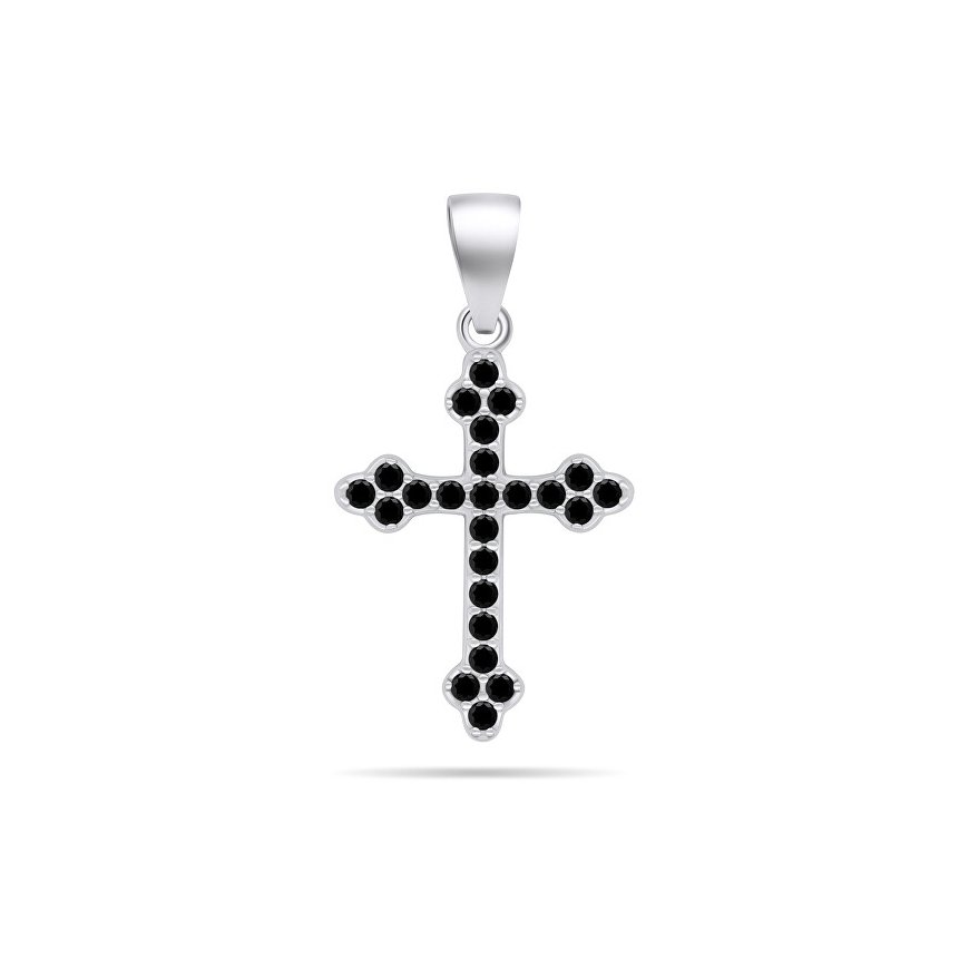 Brilio Silver Brilio Silver Pendant with Black Zircons Cross PT84WBC