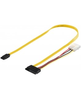 Goobay 68175 SATA kabelis SATA 7-pin SATA 7-pin + 15-pin Melns, Sarkans, Dzeltens