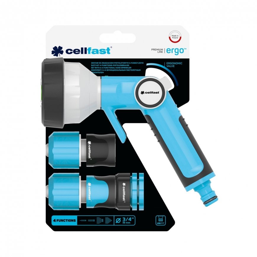 CELLFAST ERGO set with 4-functional hand sprinkler 3/4" – 5