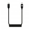 AutoSpring kierrekaapeli USB C - Lightning-liitännällä 1,2 m musta kaapeli