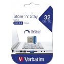 Verbatim Store 'n' Stay Nano USB-muisti 32 GB USB A-tyyppi 3.2 Gen 1 (3.1 Gen 1) Sininen Verbatim Store 'n' Stay Nano USB-muisti 32 GB USB A-tyyppi 3.2 Gen 1 (3.1 Gen 1) Sininen
