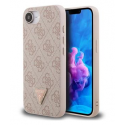 Guess PU 4G Strass Triangle Metal Logo Case Aizsargapvalks priekš Apple iPhone 16e Guess PU 4G Strass Triangle Metal Logo Case Aizsargapvalks priekš Apple iPhone 16e