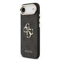 Guess PU Leather 4G Metal Logo Gold Frame Case for iPhone Air Bl