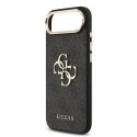 Guess PU Leather 4G Metal Logo Gold Frame Case for iPhone Air Bl