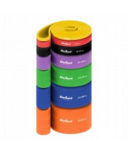 TPE Exercise Band Set - Power Band PT-S7, 4-82 kg, 7 TPE Bands, REBEL ACTIVE