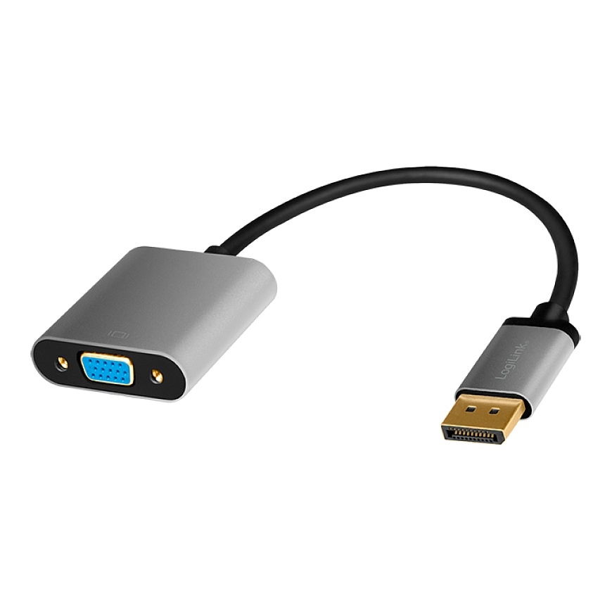 LogiLink CDA0109 kaabli soomuutja DisplayPort VGA Must, Hall