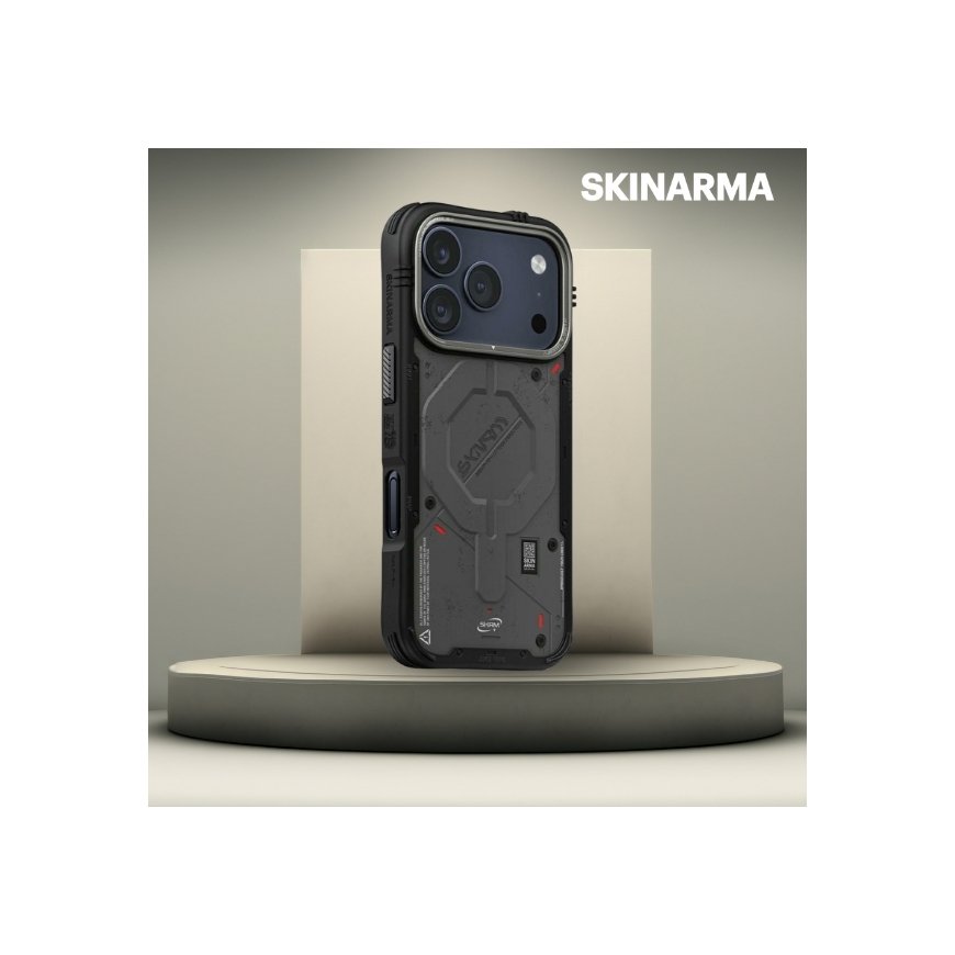 Skinarma Vigor MagSafe kaitsekate iPhone 17 Pro jaoks, grafiit.