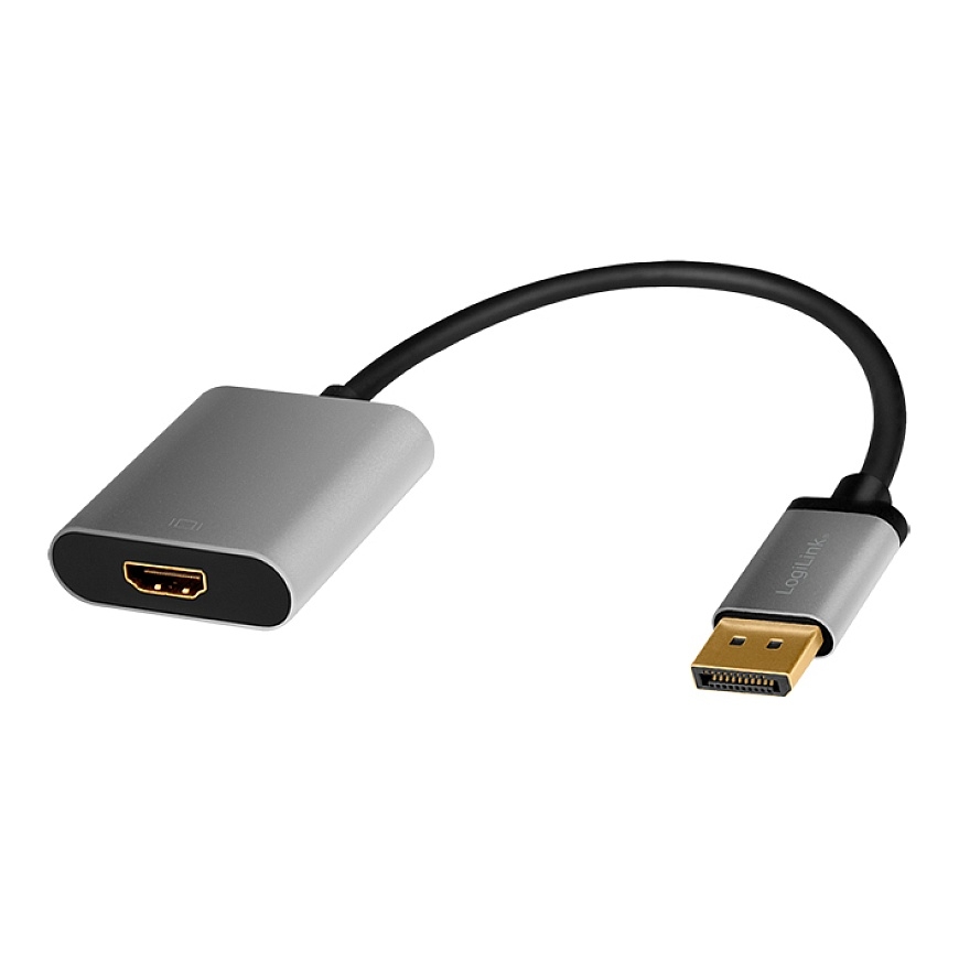 LogiLink CDA0108 видео кабель адаптер 0,15 m DisplayPort HDMI Черный, Серый