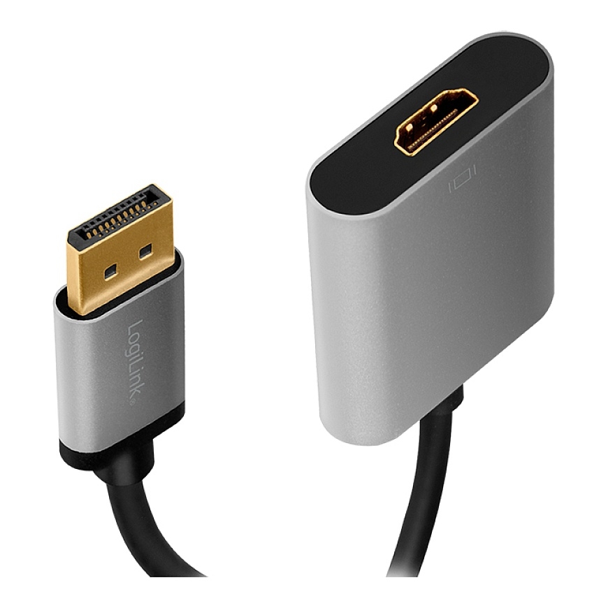 LogiLink CDA0108 videokaabliadapter 0,15 m DisplayPort HDMI Must, Hall – 2