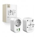 Tech-Protect travel adapter TA100 UK-EU, white Tech-Protect travel adapter TA100 UK-EU, white